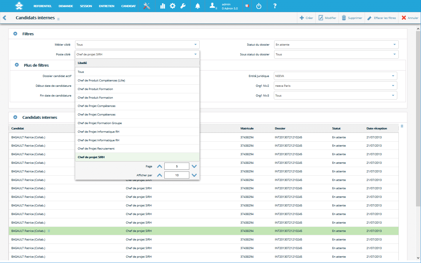 Tableau de suivi et analyse des campagnes de recrutement